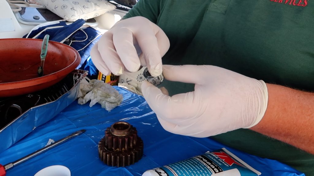 Greasing the bearings on the Lewmar ST50 winch